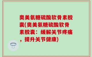 奥美氨糖硫酸软骨素胶囊(奥美氨糖硫酸软骨素胶囊：缓解关节疼痛，提升关节健康)