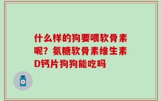 什么样的狗要喂软骨素呢？氨糖软骨素维生素D钙片狗狗能吃吗