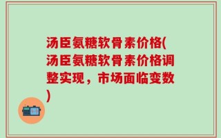 汤臣氨糖软骨素价格(汤臣氨糖软骨素价格调整实现，市场面临变数)