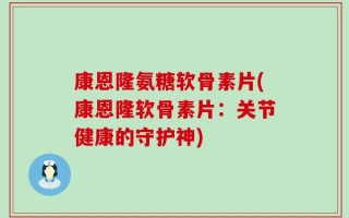 康恩隆氨糖软骨素片(康恩隆软骨素片：关节健康的守护神)
