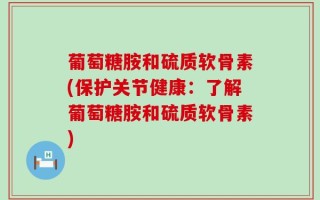 葡萄糖胺和硫质软骨素(保护关节健康：了解葡萄糖胺和硫质软骨素)