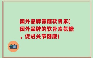 国外品牌氨糖软骨素(国外品牌的软骨素氨糖，促进关节健康)