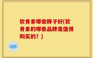 软骨素哪些牌子好(软骨素的哪些品牌是值得购买的？)