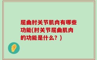 屈曲肘关节肌肉有哪些功能(肘关节屈曲肌肉的功能是什么？)