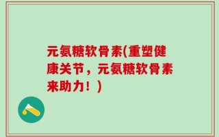 元氨糖软骨素(重塑健康关节，元氨糖软骨素来助力！)