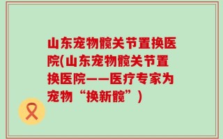 山东宠物髋关节置换医院(山东宠物髋关节置换医院——医疗专家为宠物“换新髋”)