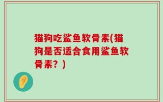 猫狗吃鲨鱼软骨素(猫狗是否适合食用鲨鱼软骨素？)