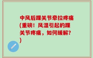 中风后踝关节牵拉疼痛(重磅！风湿引起的踝关节疼痛，如何缓解？)