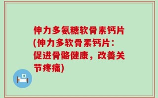 伸力多氨糖软骨素钙片(伸力多软骨素钙片：促进骨骼健康，改善关节疼痛)