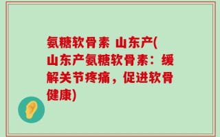 氨糖软骨素 山东产(山东产氨糖软骨素：缓解关节疼痛，促进软骨健康)