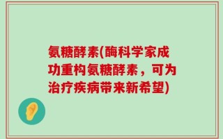 氨糖酵素(酶科学家成功重构氨糖酵素，可为治疗疾病带来新希望)