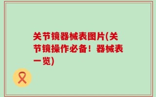 关节镜器械表图片(关节镜操作必备！器械表一览)