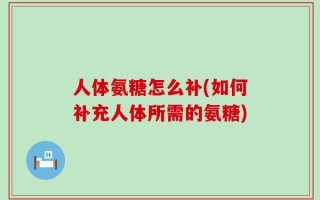 人体氨糖怎么补(如何补充人体所需的氨糖)