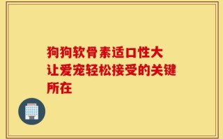 狗狗软骨素适口性大 让爱宠轻松接受的关键所在
