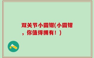 双关节小圆钳(小圆钳，你值得拥有！)