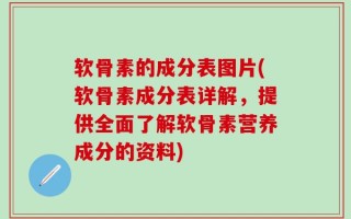 软骨素的成分表图片(软骨素成分表详解，提供全面了解软骨素营养成分的资料)