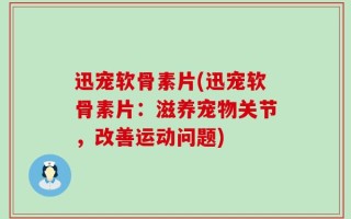迅宠软骨素片(迅宠软骨素片：滋养宠物关节，改善运动问题)