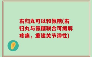右归丸可以和氨糖(右归丸与氨糖联合可缓解疼痛，重建关节弹性)