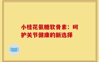 小桂花氨糖软骨素：呵护关节健康的新选择