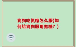狗狗吃氨糖怎么服(如何给狗狗服用氨糖？)