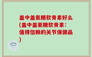 盖中盖氨糖软骨素好么(盖中盖氨糖软骨素：值得信赖的关节保健品)