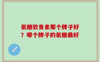 氨糖软骨素那个牌子好？哪个牌子的氨糖最好