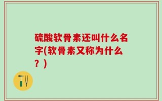 硫酸软骨素还叫什么名字(软骨素又称为什么？)