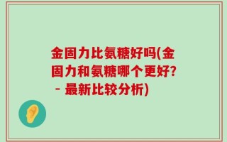 金固力比氨糖好吗(金固力和氨糖哪个更好？ - 最新比较分析)
