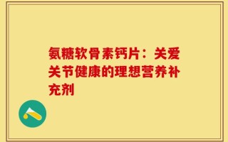 氨糖软骨素钙片：关爱关节健康的理想营养补充剂