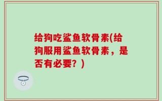 给狗吃鲨鱼软骨素(给狗服用鲨鱼软骨素，是否有必要？)