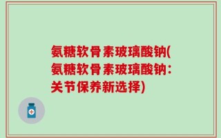 氨糖软骨素玻璃酸钠(氨糖软骨素玻璃酸钠：关节保养新选择)
