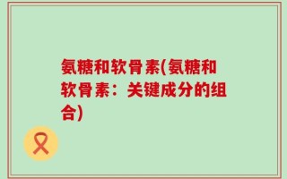 氨糖和软骨素(氨糖和软骨素：关键成分的组合)