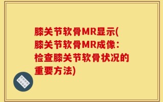 膝关节软骨MR显示(膝关节软骨MR成像：检查膝关节软骨状况的重要方法)