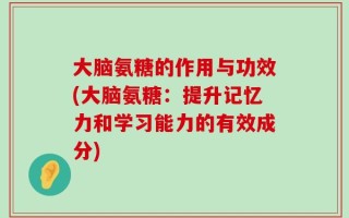 大脑氨糖的作用与功效(大脑氨糖：提升记忆力和学习能力的有效成分)