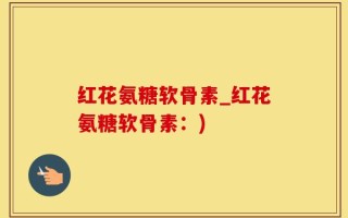 红花氨糖软骨素_红花氨糖软骨素：)
