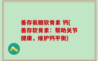 善存氨糖软骨素 钙(善存软骨素：帮助关节健康，维护钙平衡)
