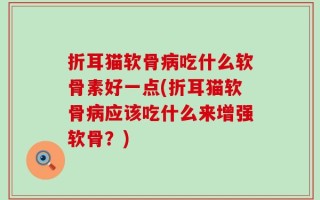 折耳猫软骨病吃什么软骨素好一点(折耳猫软骨病应该吃什么来增强软骨？)