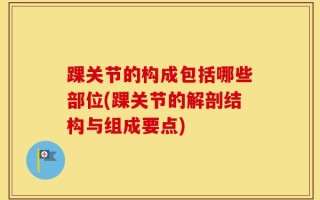 踝关节的构成包括哪些部位(踝关节的解剖结构与组成要点)
