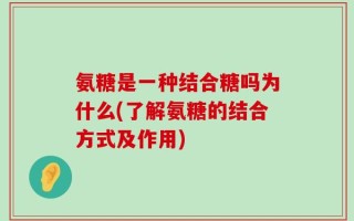 氨糖是一种结合糖吗为什么(了解氨糖的结合方式及作用)