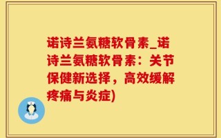 诺诗兰氨糖软骨素_诺诗兰氨糖软骨素：关节保健新选择，高效缓解疼痛与炎症)
