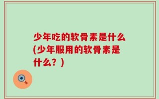 少年吃的软骨素是什么(少年服用的软骨素是什么？)