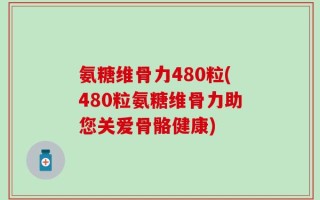 氨糖维骨力480粒(480粒氨糖维骨力助您关爱骨骼健康)