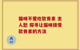 猫咪不爱吃软骨素 主人愁 探寻让猫咪接受软骨素的方法