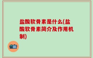 盐酸软骨素是什么(盐酸软骨素简介及作用机制)