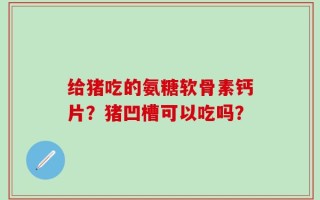 给猪吃的氨糖软骨素钙片？猪凹槽可以吃吗？