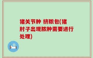 猪关节肿 挤脓包(猪肘子出现脓肿需要进行处理)