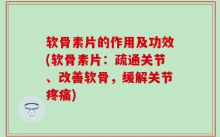 软骨素片的作用及功效(软骨素片：疏通关节、改善软骨，缓解关节疼痛)