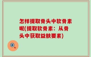怎样提取骨头中软骨素呢(提取软骨素：从骨头中获取益肤要素)