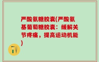 严酸氨糖胶囊(严酸氨基葡萄糖胶囊：缓解关节疼痛，提高运动机能)
