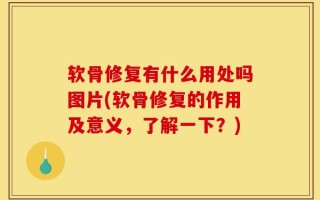 软骨修复有什么用处吗图片(软骨修复的作用及意义，了解一下？)